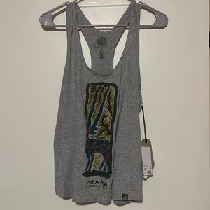 Nwt Prana heather grey wildlife organic graphic tank size small